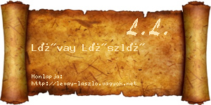 Lévay László névjegykártya